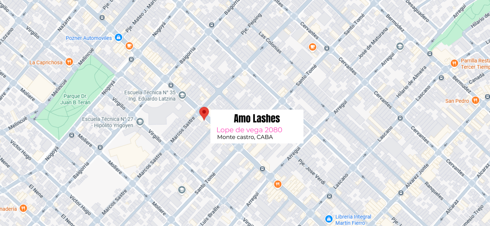 Mapa de Amo Lashes Fem Study en Monte Castro, CABA